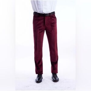 New Bryan Michaels Red Velvet Tuxedo Dress Pants